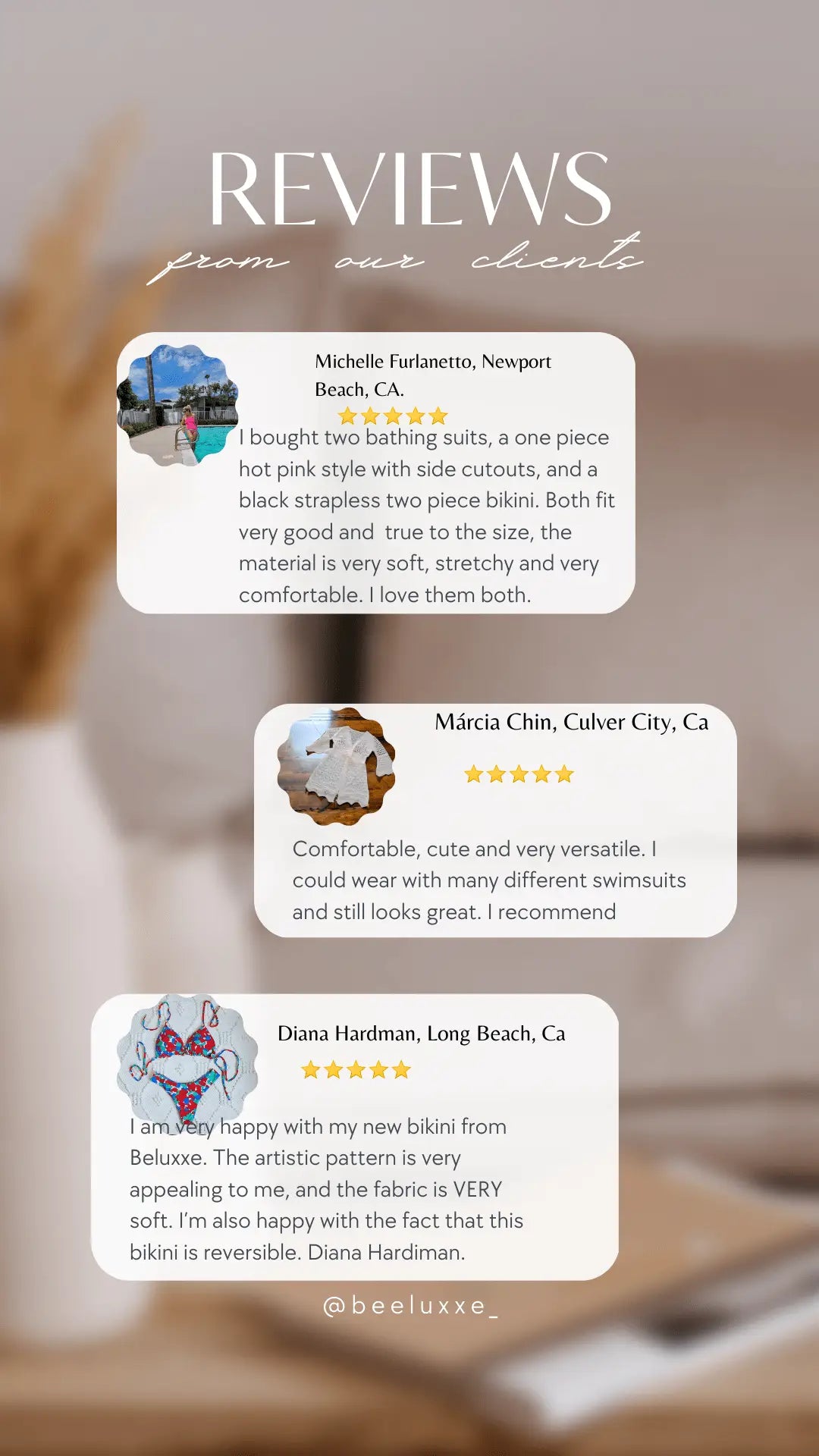 Reviews from our clients - Beeluxxe