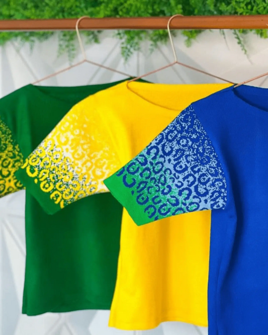 Brasil colors world cup theme top - Beeluxxe