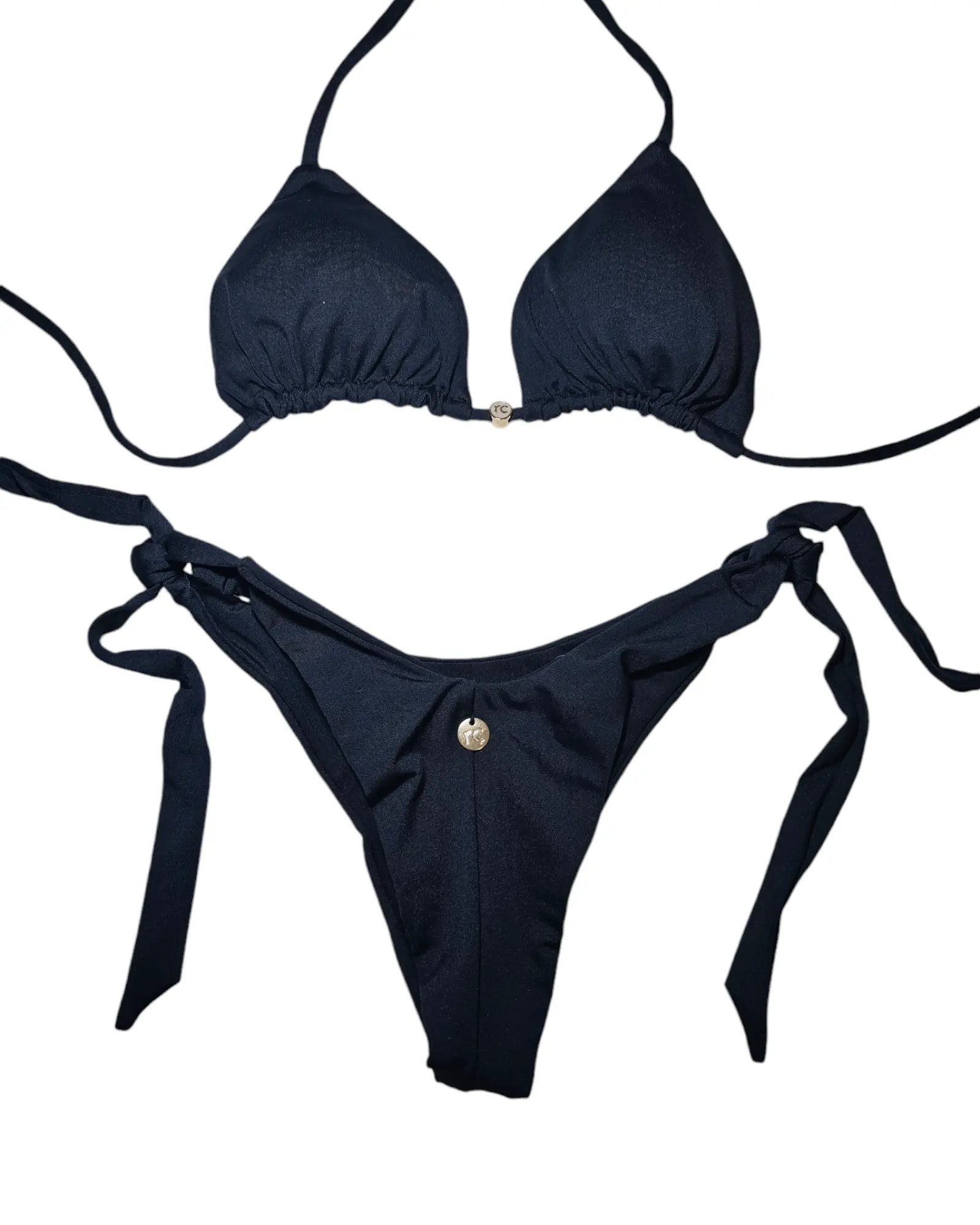 Classic moon black 2 piece bikini set - Beeluxxe