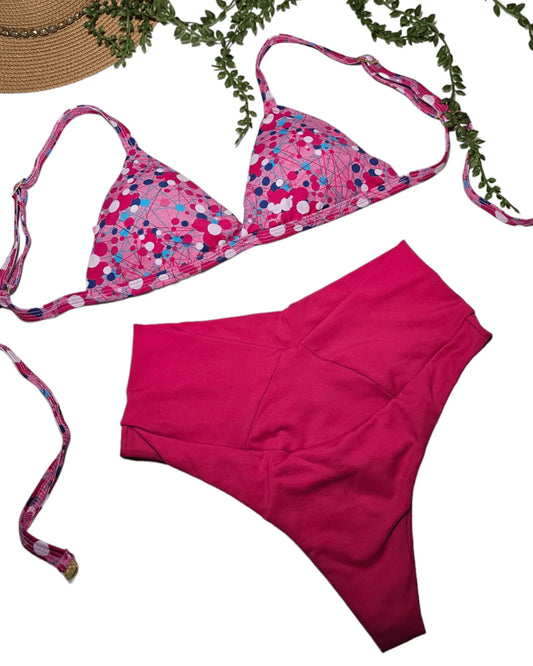 Hot pink mood bikini set - Beeluxxe