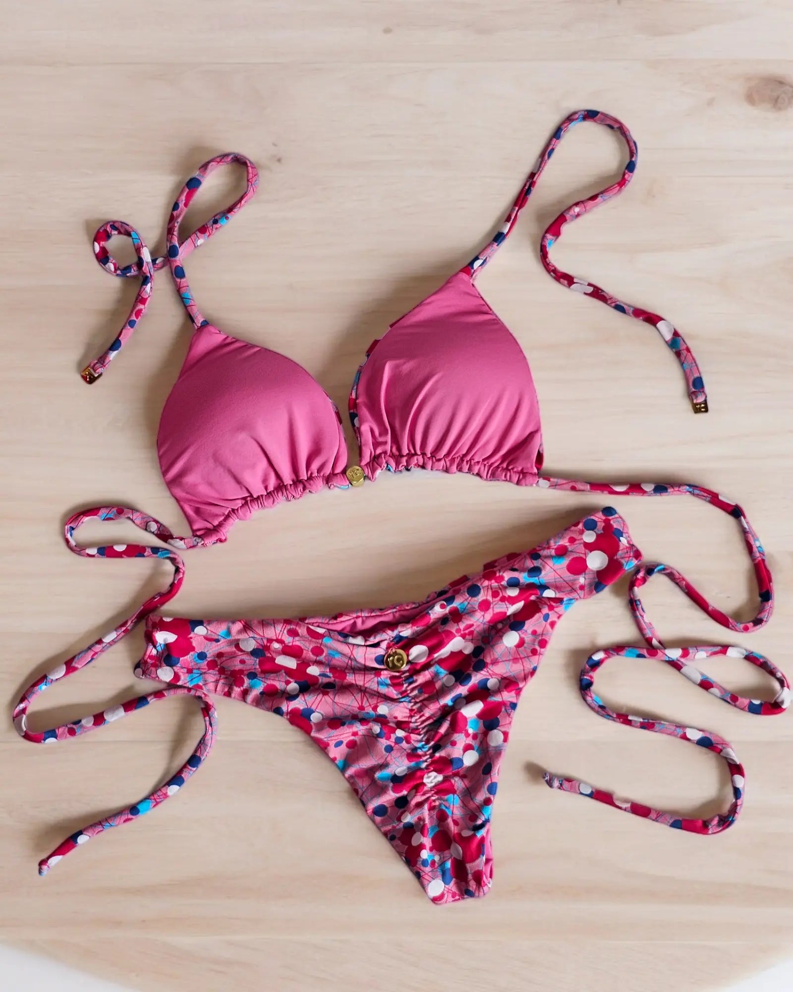 Pink 🩷 mix love bikini set - Beeluxxe