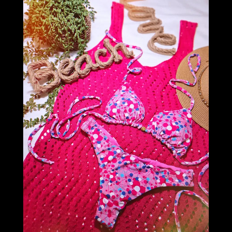 Pink 🩷 mix love bikini set - Beeluxxe