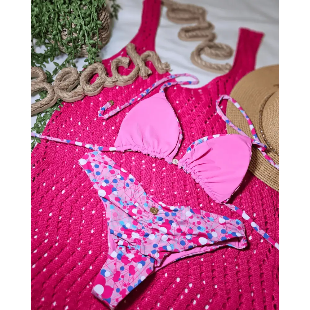 Pink 🩷 mix love bikini set - Beeluxxe