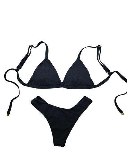 Super classic black 2 piece bikini set - Beeluxxe