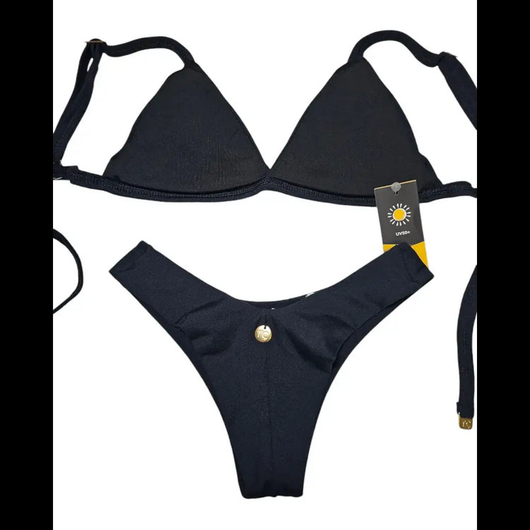 Super classic black 2 piece bikini set - Beeluxxe