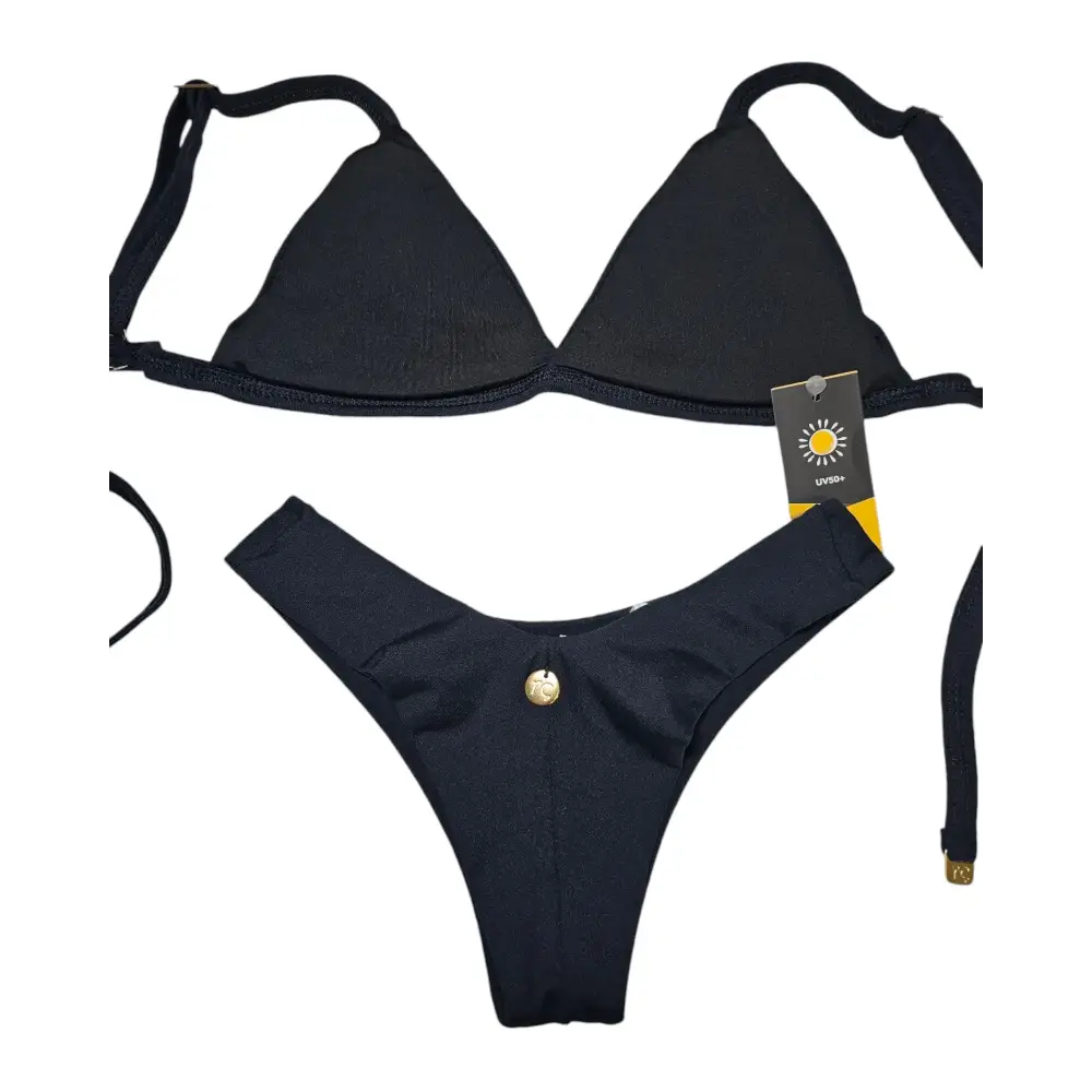 Super classic black 2 piece bikini set - Beeluxxe