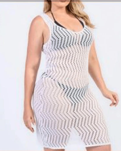 Trendy knit dress style cover up - Beeluxxe