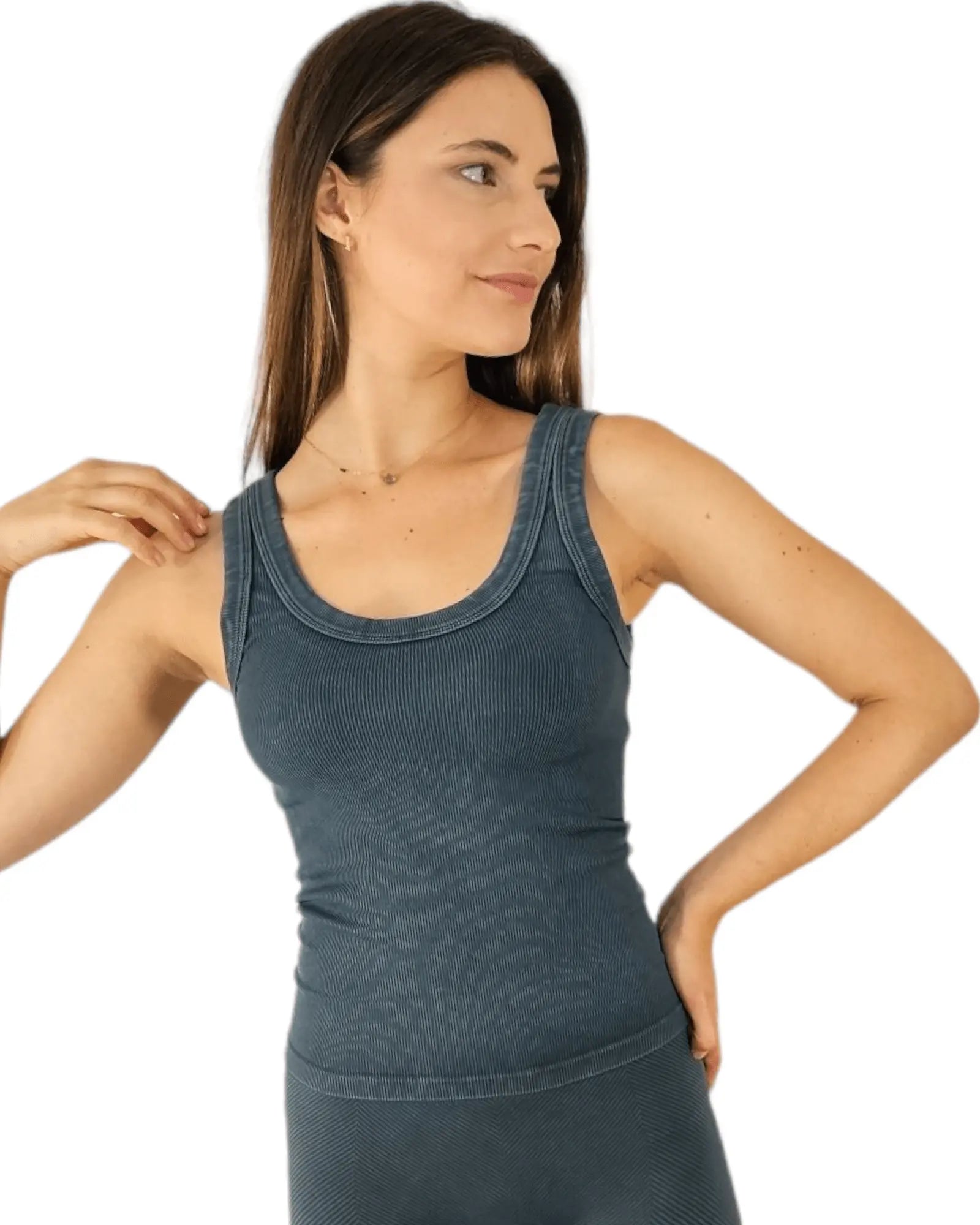 Vintage reversible ribbed tank - Beeluxxe