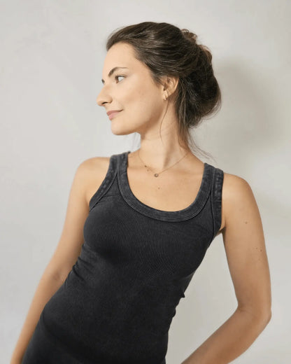 Vintage reversible ribbed tank - Beeluxxe