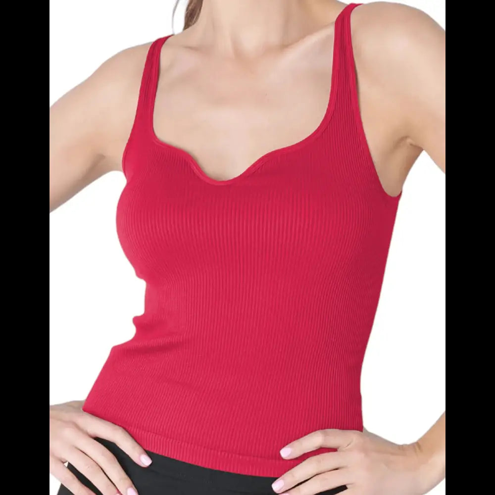 Viva Magenta Ribbed Luxe Top - Beeluxxe